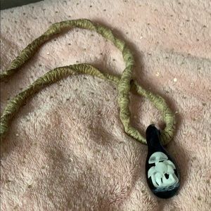 Mushroom pendant necklace hemp